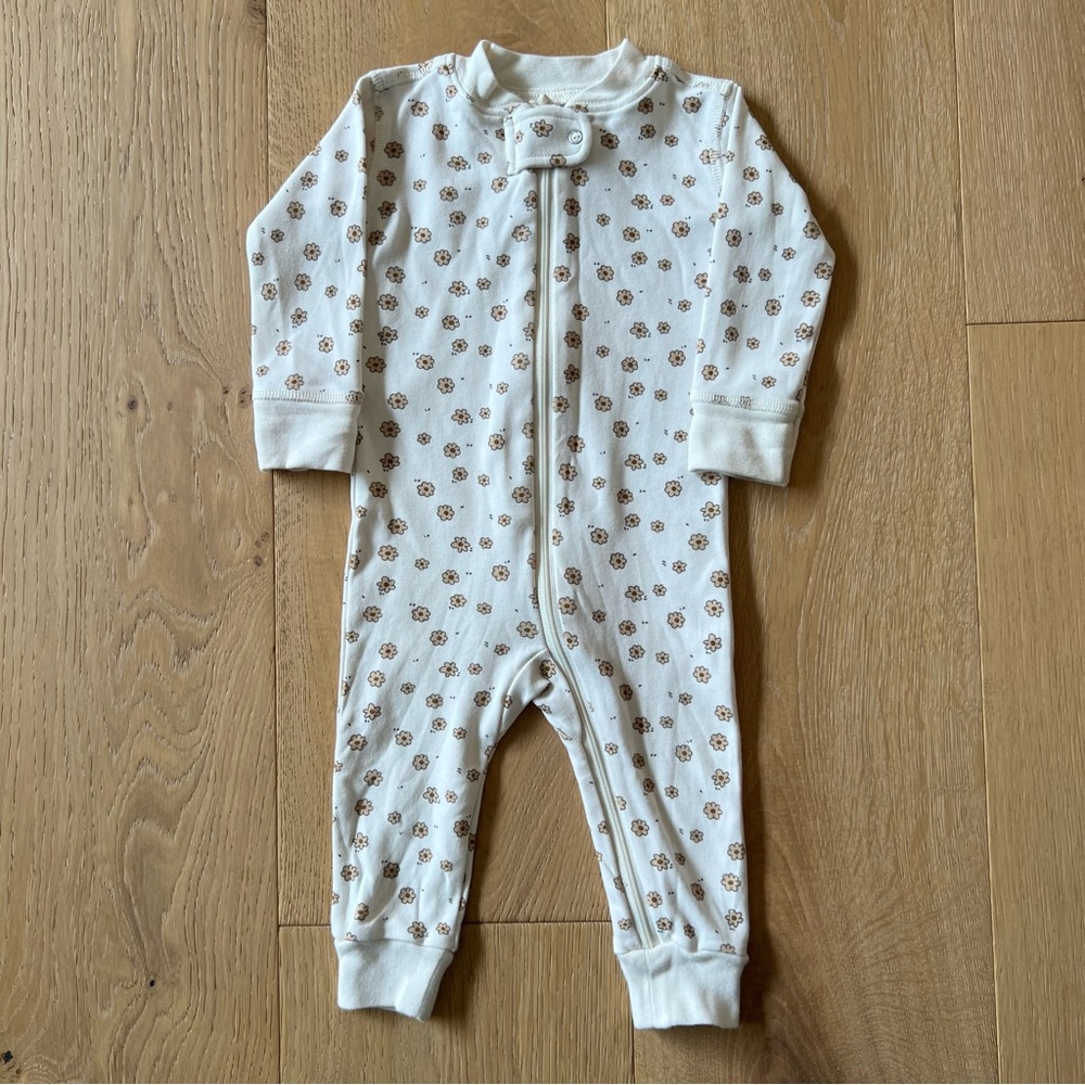 Quincy Mae Floral Zip Onesie